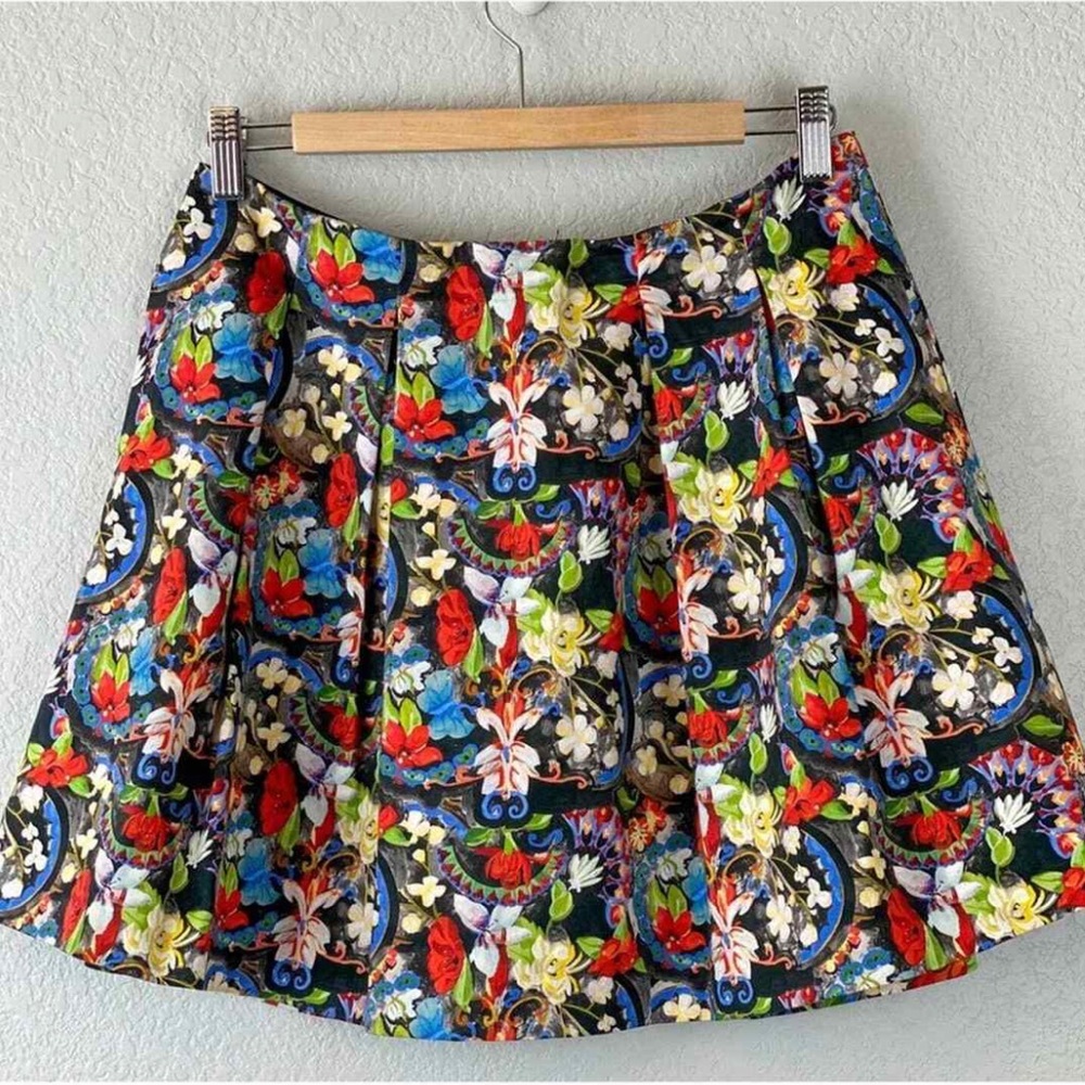 Alice & Olivia Floral Pleated Mini Skirt - Size 4